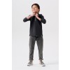 Donkergrijze jeansbroek - Boys denim pants whiteland skinny fit grey denim - maat 104 (Geboortelijst Jules R.)